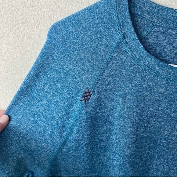 Rhone | Men's Heathered Blue Short Sleeve Workout Shirt Size Medium - Picture 6 of 6